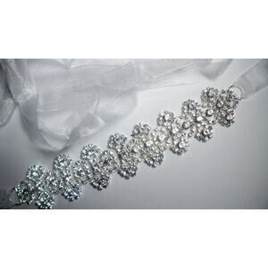Beautiful Rhinestone Organza Bridal Belt Wedding  MOB Prom Statement  belt